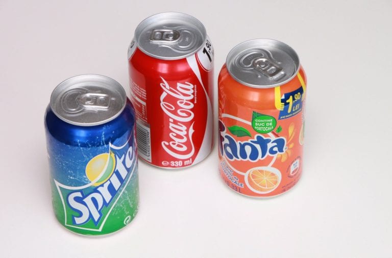 Dosen mit Cola, Fanta und Sprite
