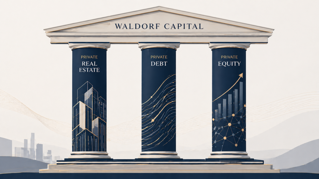 Abbildung der drei Säulen der Investmentphilosophie der Waldorf Capital