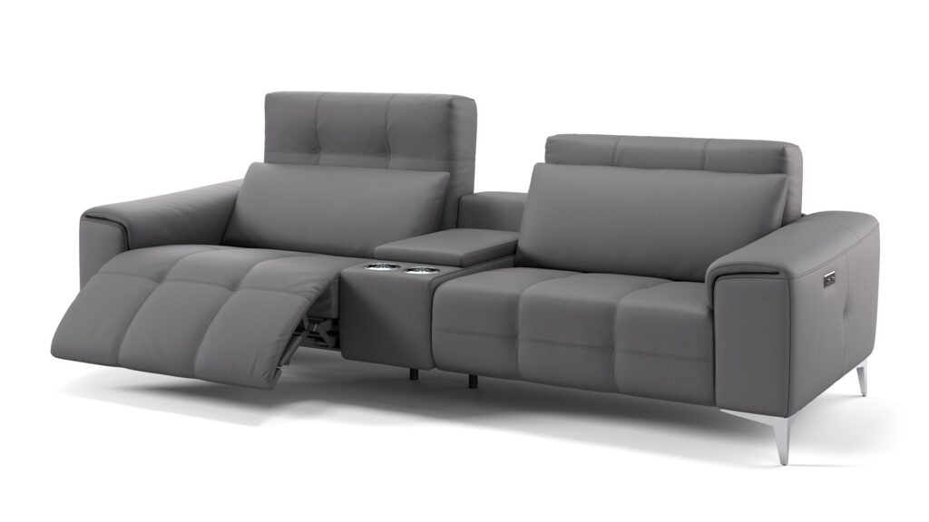 Bezüge für Filmabende: Leder 2-Sitzer Kinosofa SALENTO.